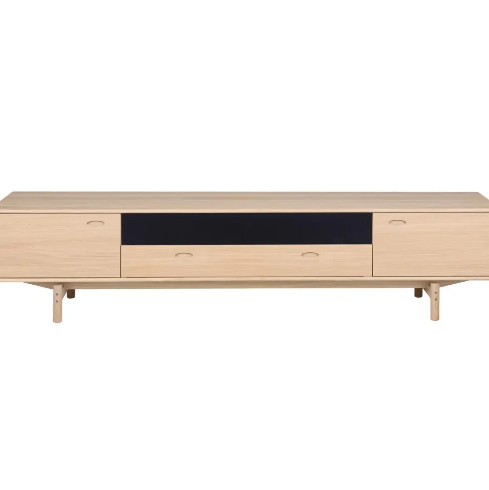 Aeris TV-bänk 233cm vitpigmenterad ek