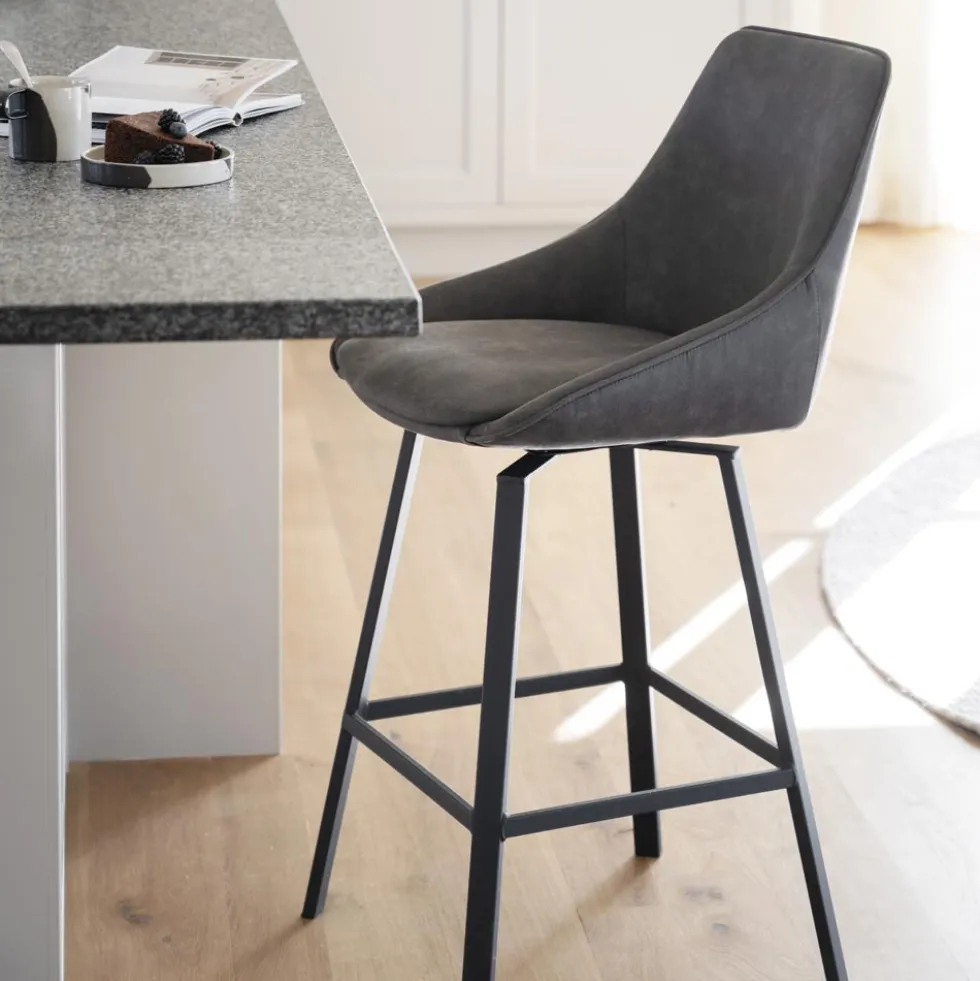 Alison barstol grått microfibertyg
