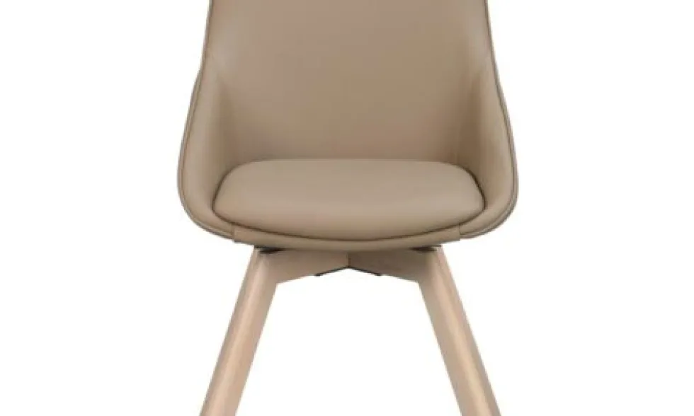 Alison snurrstol läder beige /trä