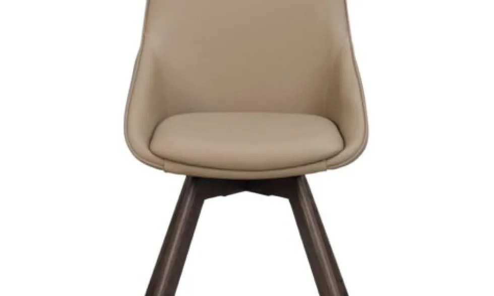 Alison snurrstol läder beige /trä