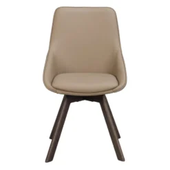 Alison snurrstol läder beige /trä