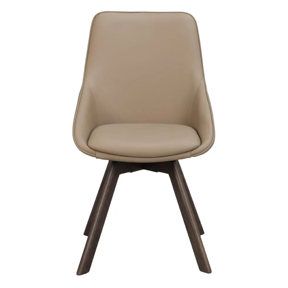 Alison snurrstol läder beige /trä
