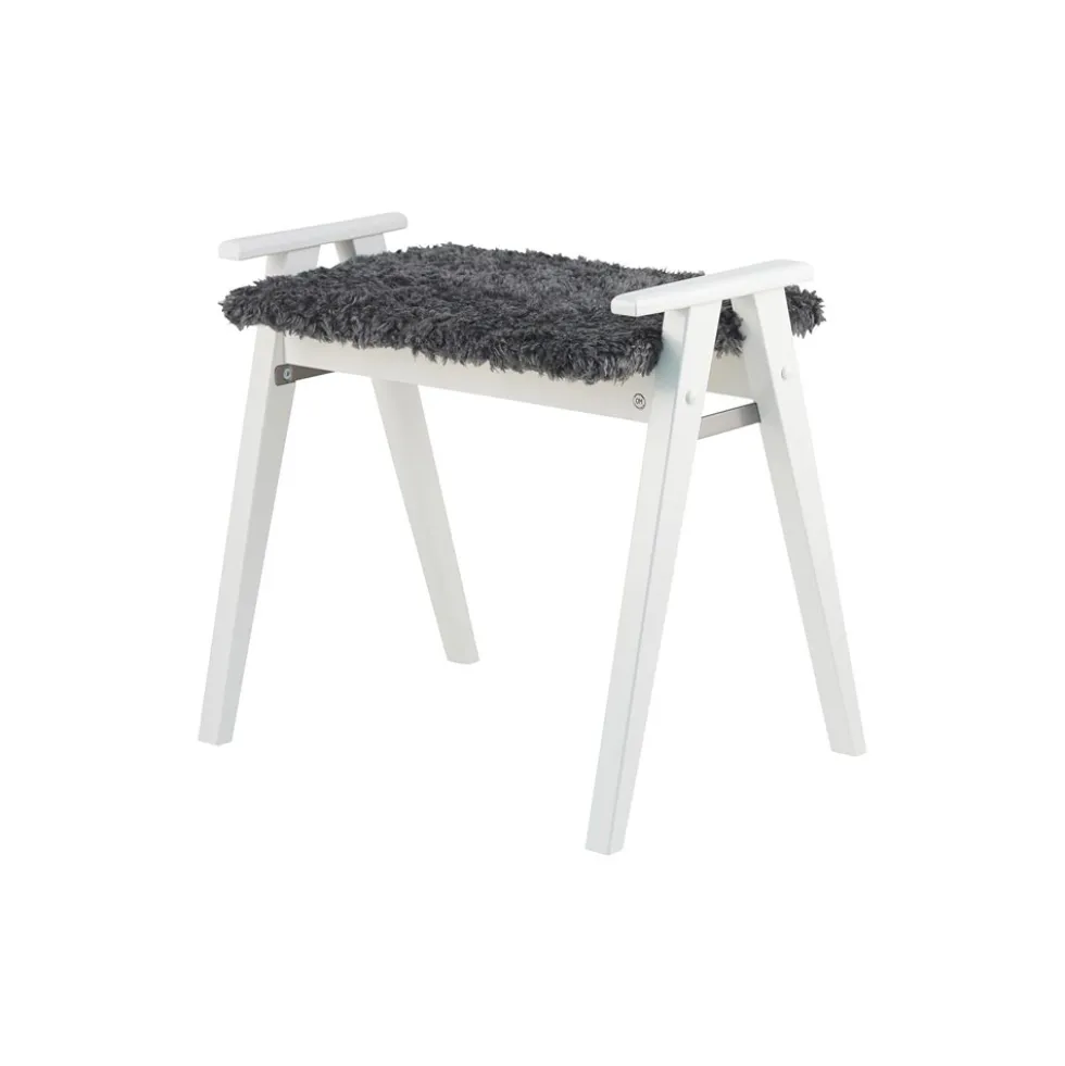 Alme pall vitlack/ fårskinnslook mörkgrå