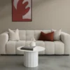 Alps 3-sits soffa – tyg opal aluminium