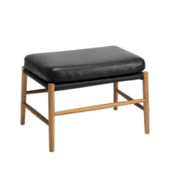Bremen lounge ottoman ek/ läder svart