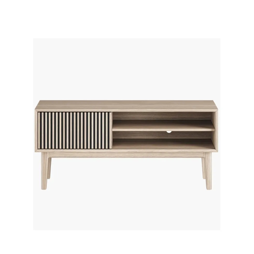 Broholm TV-bänk 124cm vitoljad ek
