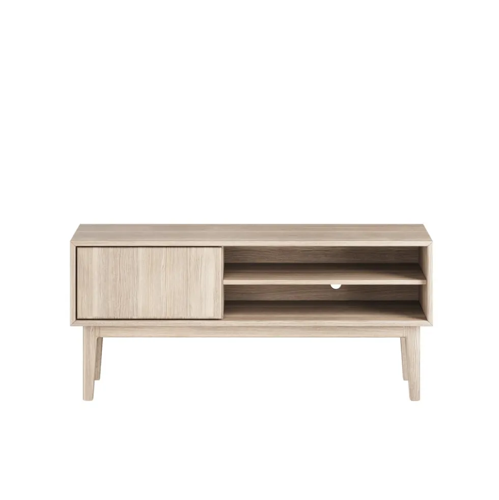 Broholm TV-bänk 124cm vitoljad ek slät
