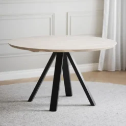 Carradale runt matbord vitpigmenterad ek