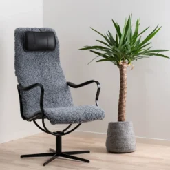 Chic fåtölj – fårskinn grey