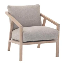 Dixie fåtölj – tyg Rocco 16 beige /vitoljad ek