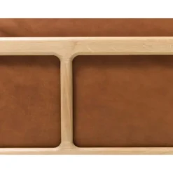 Fawn soffa 3-sits – läder dakar whisky/ vitoljad ek