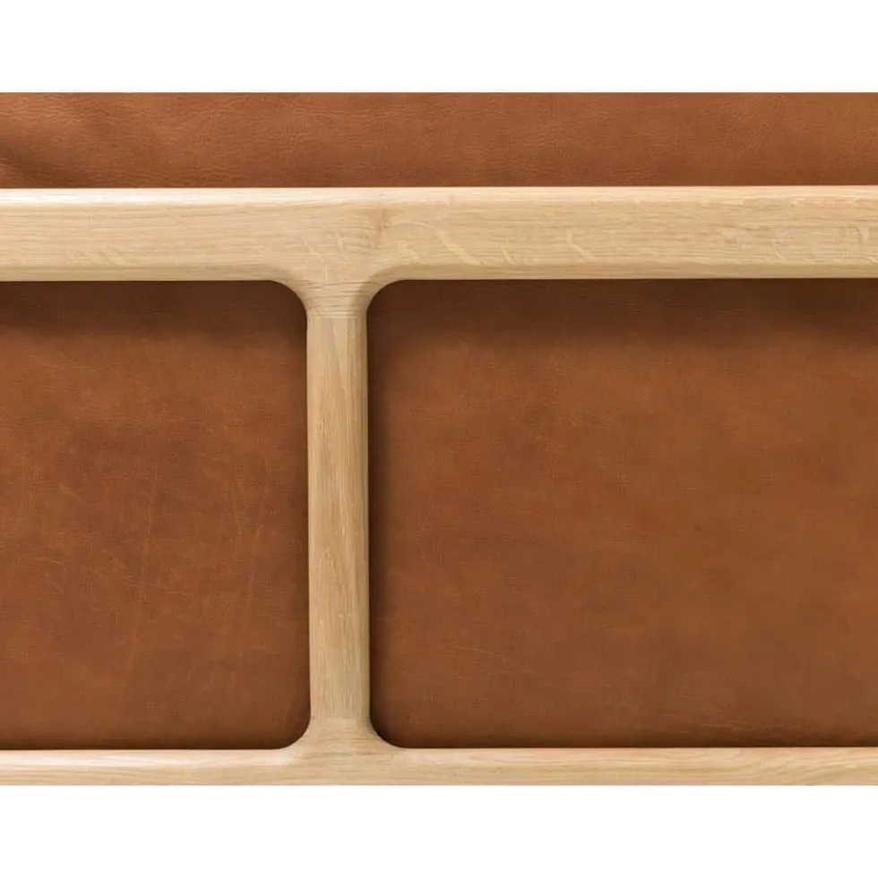 Fawn soffa 3-sits – läder dakar whisky/ vitoljad ek