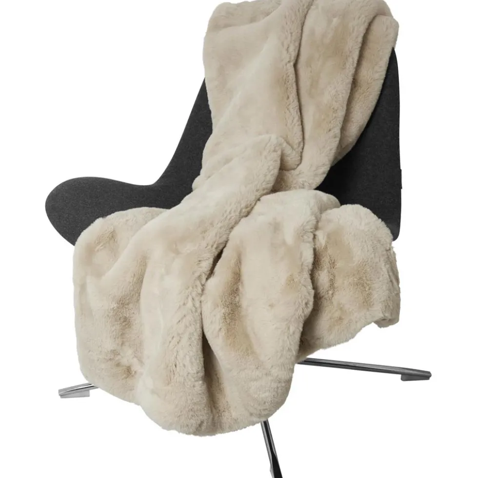 Fluffy pläd beige