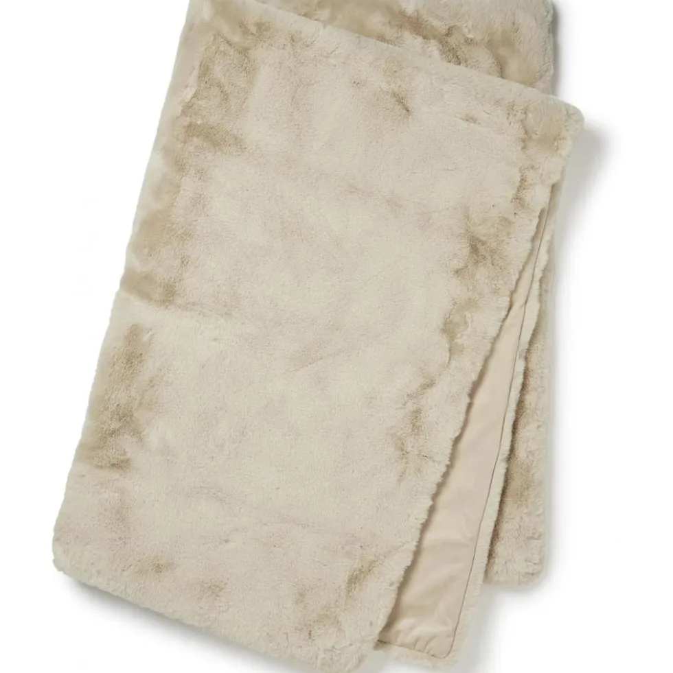 Fluffy pläd beige
