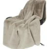 Fluffy pläd taupe
