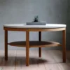 Hejnum soffbord ek/ kalksten runt 90cm