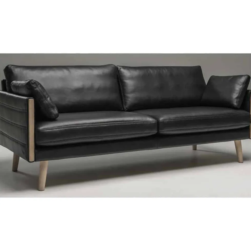 Horizont soffa – läder 8002sa svart