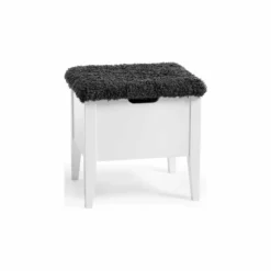 Klinte bänk 45 vitlack/ fårskinnslook