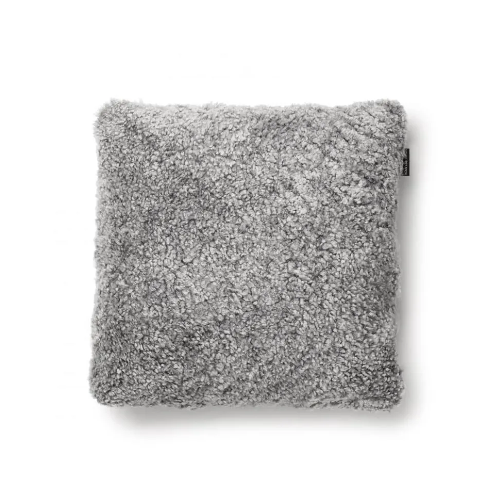 Lammskinnskudde Charcoal Grey Silver 27