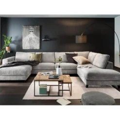 Larvik U-soffa – tyg alis beige