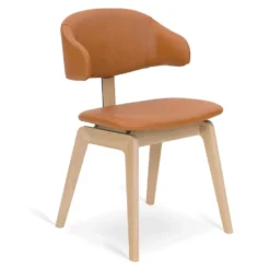 Maior stol – vitpigmenterad ek/ läder cognac 5478