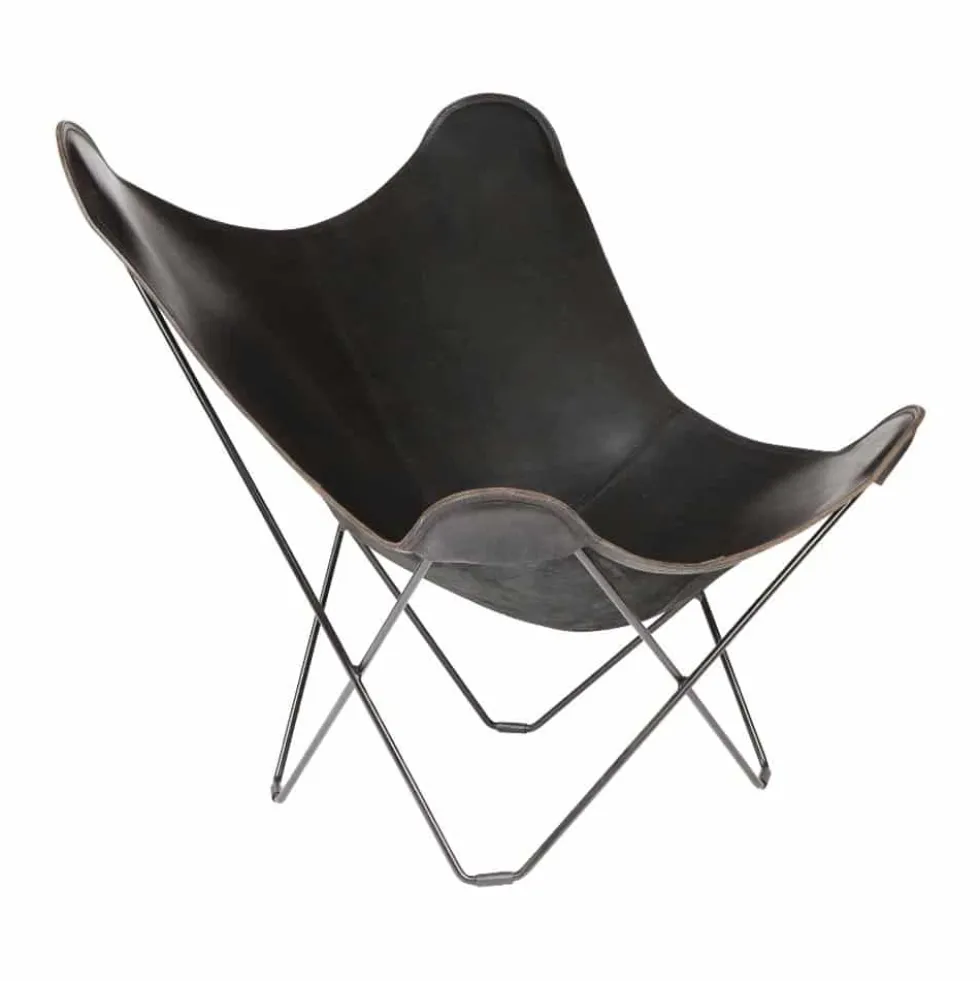 Mariposa Butterfly Chair – läder pampa black
