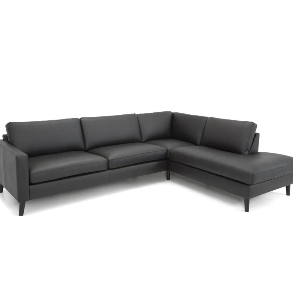 Nordic byggbar soffa – läder diamonds svart
