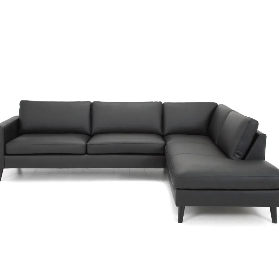 Nordic byggbar soffa – läder diamonds svart