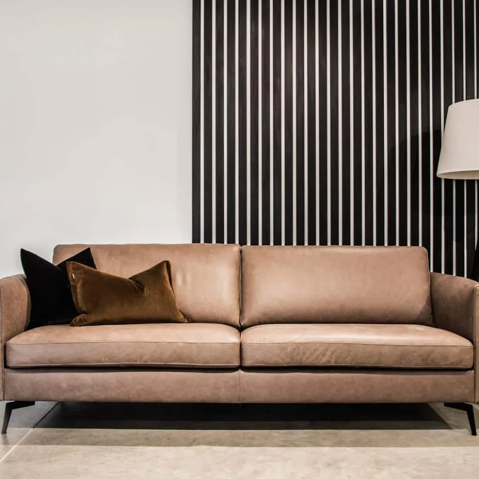 Nordic soffa 3-sits XXL – läder vintage taupe