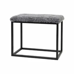 Palle mellan – fårskinn Charcoal Grey Silver 27 /svart stål