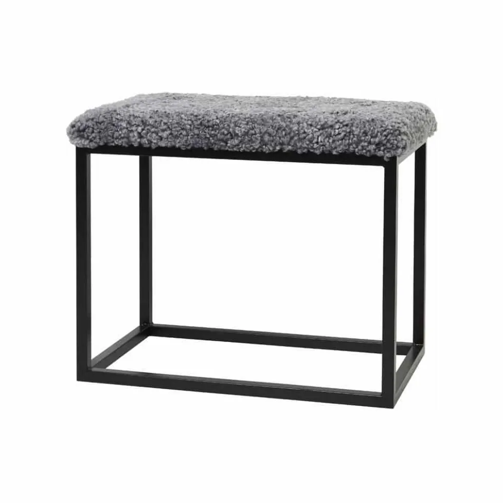 Palle mellan – fårskinn Charcoal Grey Silver 27 /svart stål