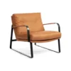 Shabby fåtölj med armstöd – läder Jesolo cognac