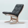 Siesta Classic fåtölj låg – läder prescott black ink