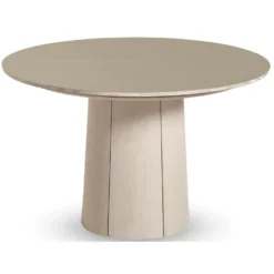 SM33 runt matbord vitoljad ek /beige nanolaminat