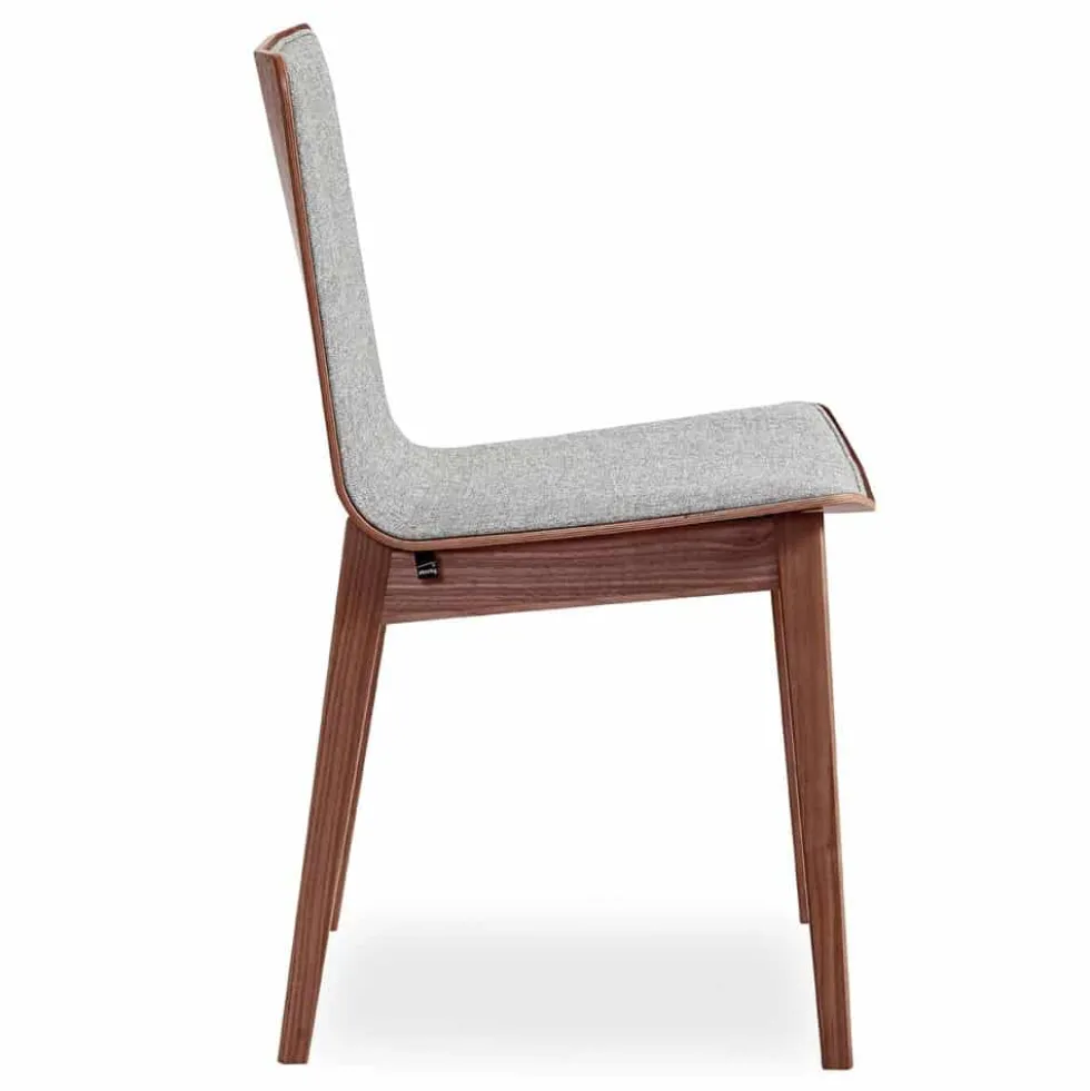 SM807 stol lackad valnöt/ tyg brahms 02 beige