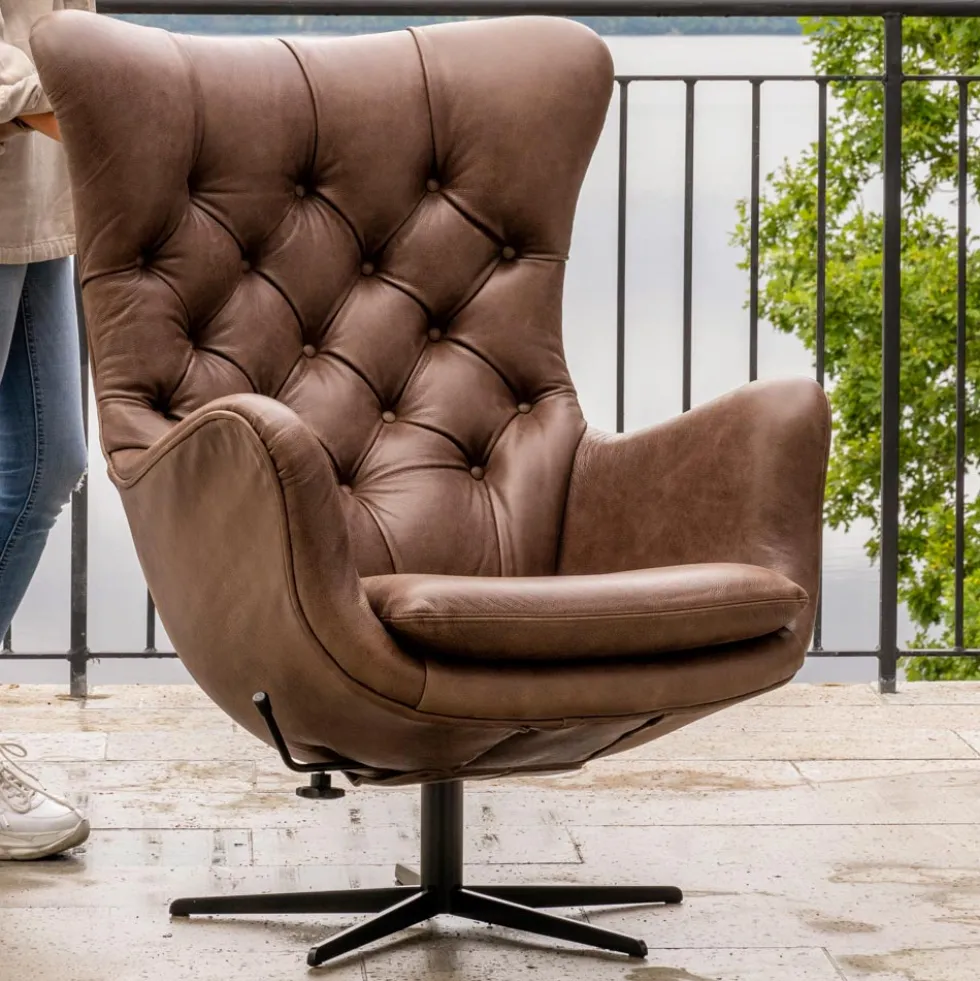 Status King fåtölj – läder Vintage brown