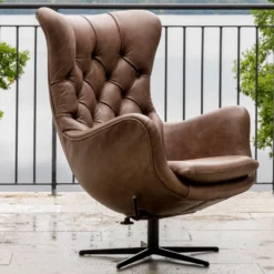 Status King fåtölj – läder Vintage brown