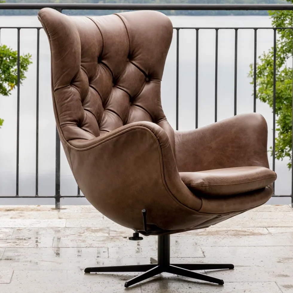 Status King fåtölj – läder Vintage brown