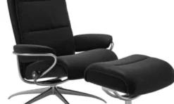 Stressless Tokyo fåtölj inkl. pall – läder paloma svart