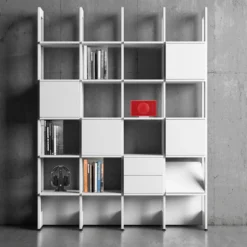 Stripe bokhylla vitlack – 4 sektion