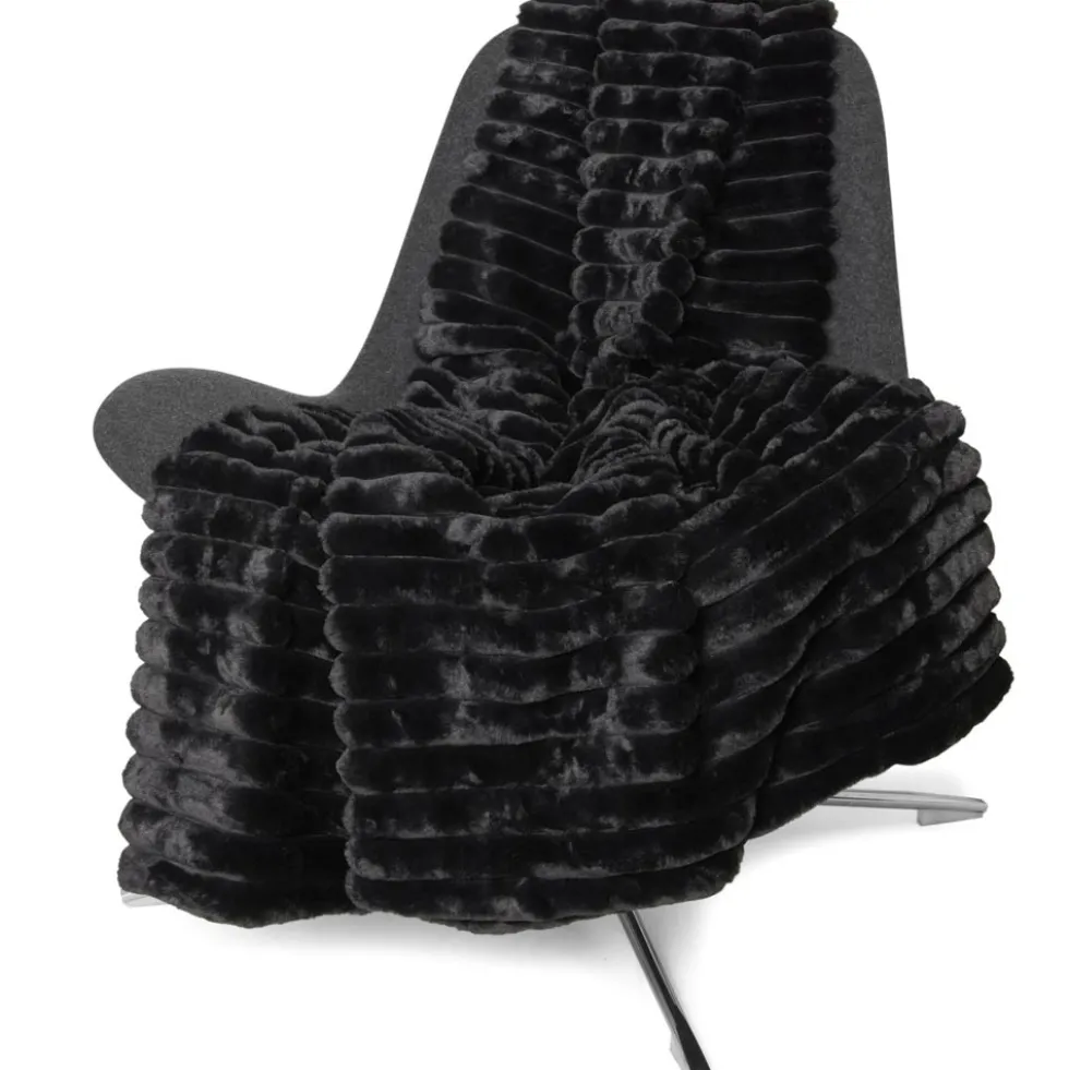 Stripy pläd svart
