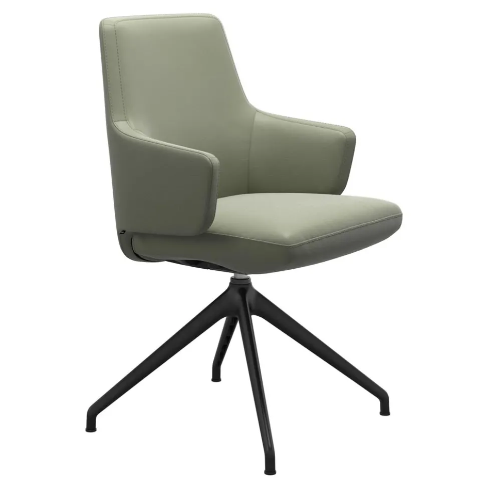 Vanilla low karmstol – läder paloma shadow green /D350 svart